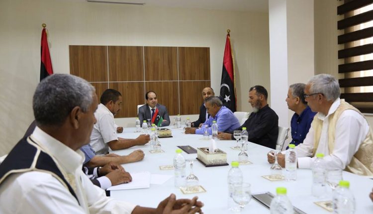 لقاء عميد بلدية السواني شعبان سويسي ونائب رئيس المجلس الرئاسي بحكومة الوفاق الوطني أحمد معيتيق2