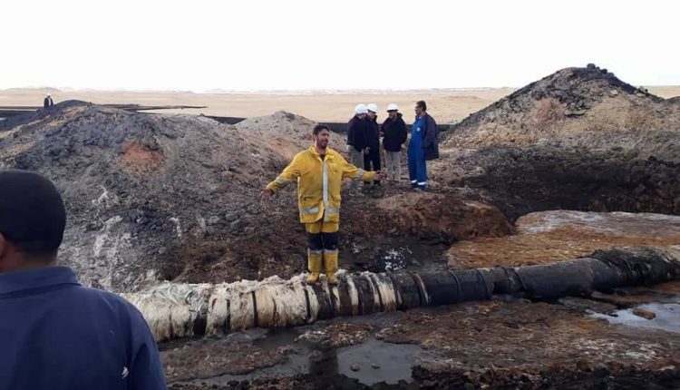 إطفاء الحريق الذي شب في خط نقل النفط الخام لميناء السدرة3